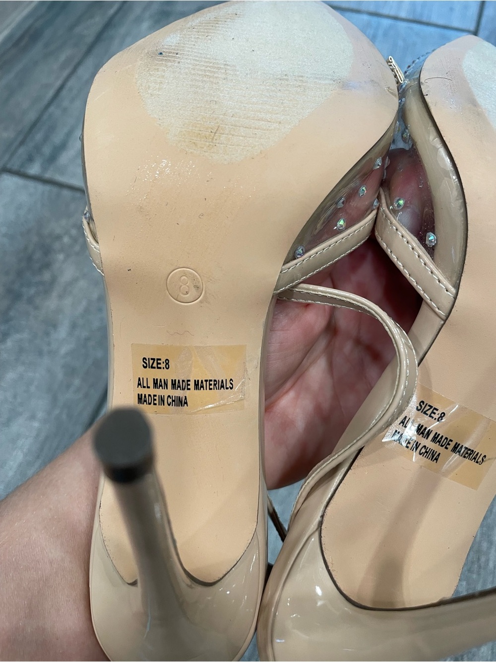 Lulu's Nude Rhinestone Pointed-Toe Slingbacks - Picture 8 of 8